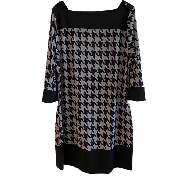 ❤️ Lane Bryant Houndstooth Quarter Sleeve Dress - Picture 1 of 6